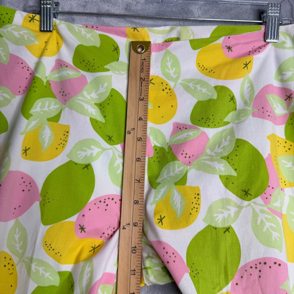 Vintage Lilly Pulitzer Capri Pants Womens 12 Citrus Lemon Print White Label Prep - Picture 7 of 9